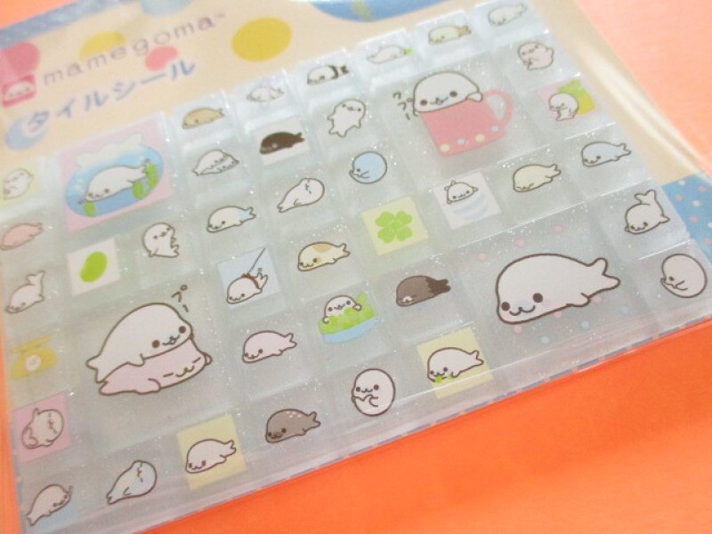 Photo1: Kawaii Cute Tile Stickers Sheet San-x *mamegoma (SE72706)