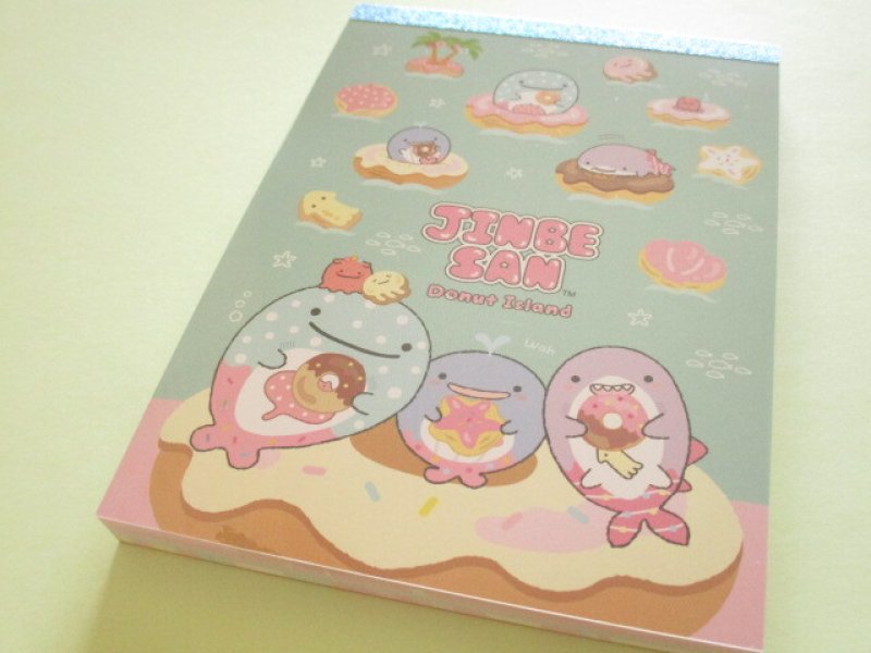 Photo1: Kawaii Cute Large Memo Pad Jinbesan San-x *Donut Island (MH31301) (1)