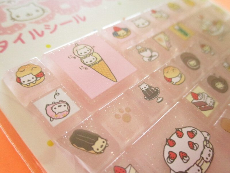 Photo2: Kawaii Cute Tile Stickers Sheet San-x *にゃんにゃんにゃんこ (SE72701)