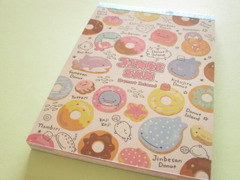 Photo1: Kawaii Cute Large Memo Pad Jinbesan San-x *Donut Island (MH31302) (1)