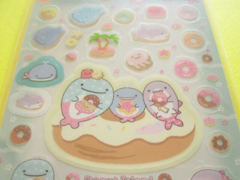 Photo1: Kawaii Cute Sticker Sheet Jinbesan San-x *Donut Island (SE72501)