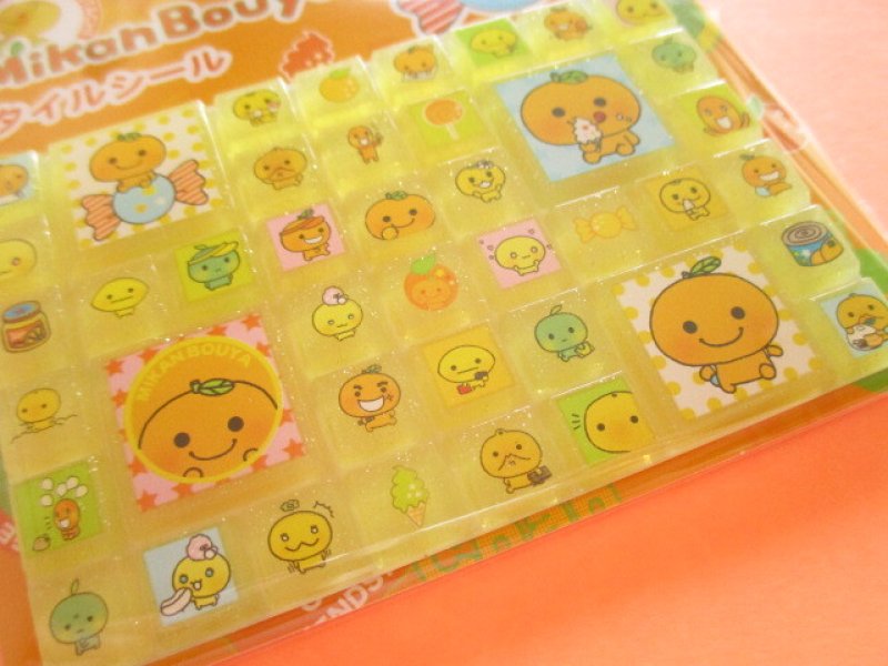 Photo1: Kawaii Cute Tile Stickers Sheet San-x *Mikan Bouya (SE72703)