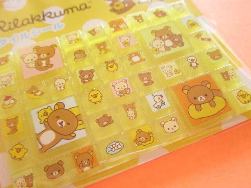 Photo1: Kawaii Cute Tile Stickers Sheet San-x *Rilakkuma (SE72704)