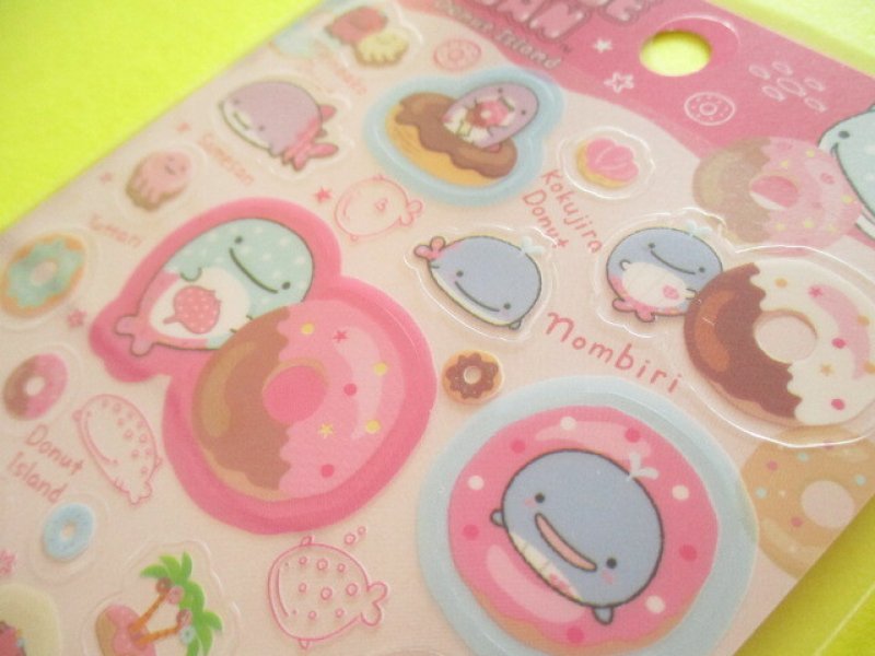 Photo3: Kawaii Cute Sticker Sheet Jinbesan San-x *Donut Island (SE72502)