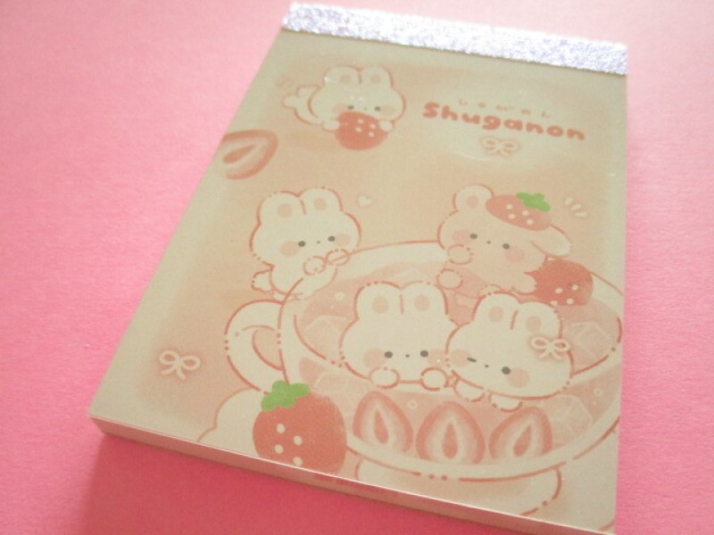 Photo1: Kawaii Cute Mini Memo Pad Shuganon Kamio Japan *Strawberry (232029) (1)