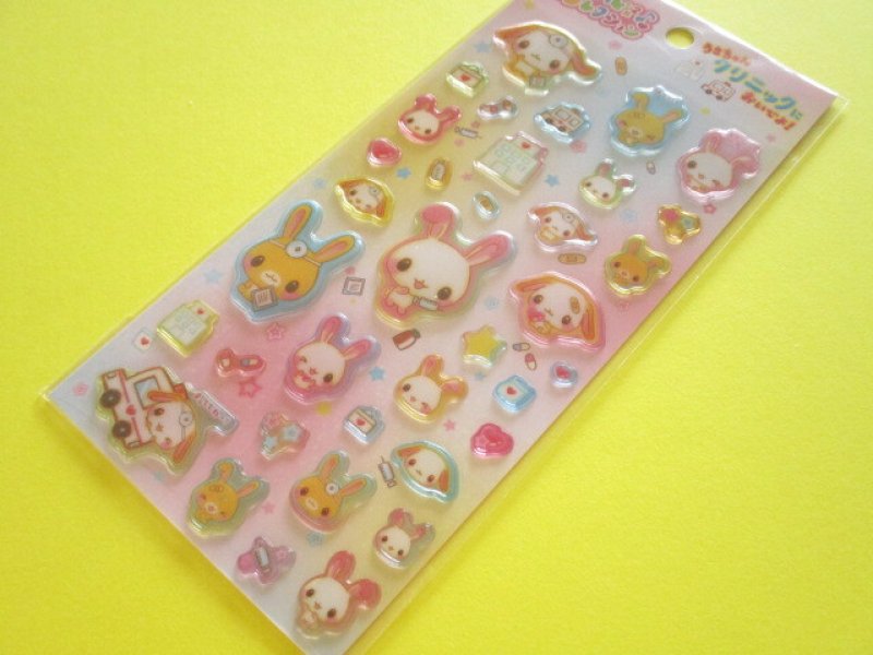 Photo1: Kawaii Cute Sticker Sheet 平成ハピ×2 コレクション San-x *うさちゃんクリーニングにおいでよ！(SE74506) (1)
