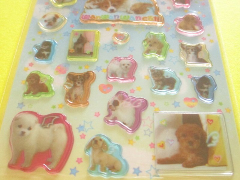 Photo2: Kawaii Cute Sticker Sheet 平成ハピ×2 コレクション San-x *わんわんわんこ (SE74504)