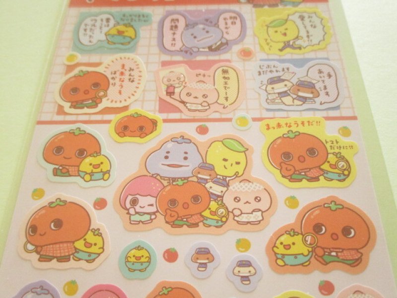 Photo1: Kawaii Cute Stickers Sheet うそ探偵 Tomanto San-x *まっ赤なうそだ！トマトのようにね! (SE72801)