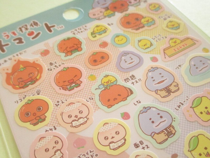Photo3: Kawaii Cute Stickers Sheet うそ探偵 Tomanto San-x *まっ赤なうそだ！トマトのようにね! (SE72802)
