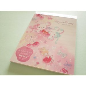 Photo: Kawaii Cute とけちゃう Large Memo Pad Oyasumi Bunny Q-LiA *Cherry (04804)