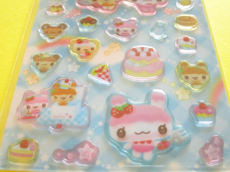 Photo2: Kawaii Cute Sticker Sheet 平成ハピ×2 コレクション San-x *ふわふわケーキをつくったよ.(SE74505)