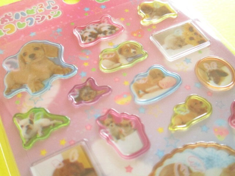 Photo3: Kawaii Cute Sticker Sheet 平成ハピ×2 コレクション San-x *わんわんわんこ (SE74504)