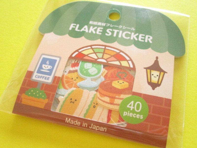 Photo1: Kawaii Cute Washi Paper Sticker Flakes Sack Gaia *Coffee Shop (466850-2) (1)