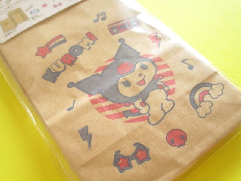 Photo1: 6 pcs Gusset Mini Craft Paper Bags Set Sanrio *Kuromi (MKB-KU)