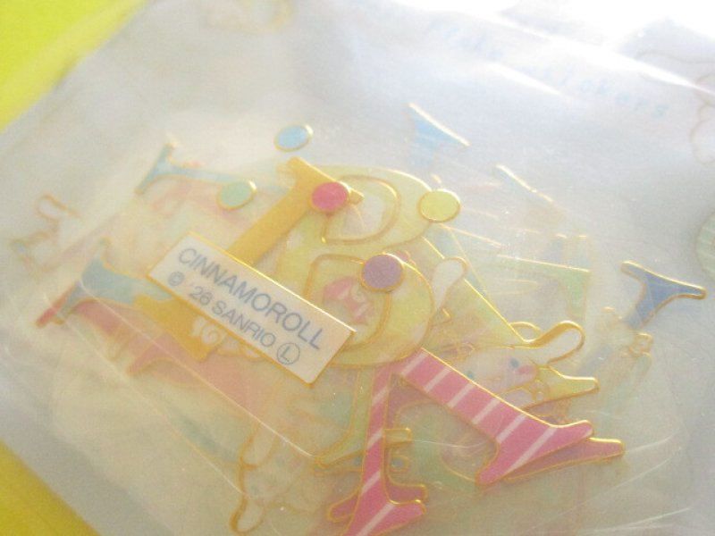 Photo1: Kawaii Cute The Alphabet Sticker Flakes Sack Clothes Pin *Cinnamoroll (US-84138)