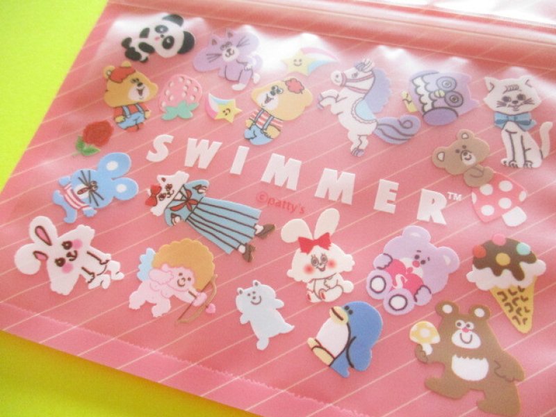 Photo2: 3 pcs Kawaii Cute Zipper Bags Set *SWIMMER (821572)