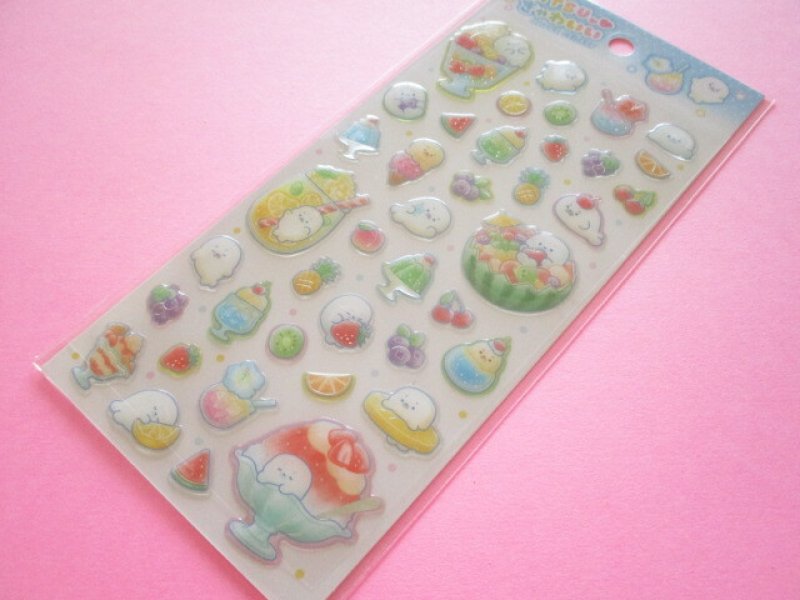 Photo1: Natsu きゃわいい Jewel Stickers Sheet Gaia *アザラシとフルーツ (468192) (1)