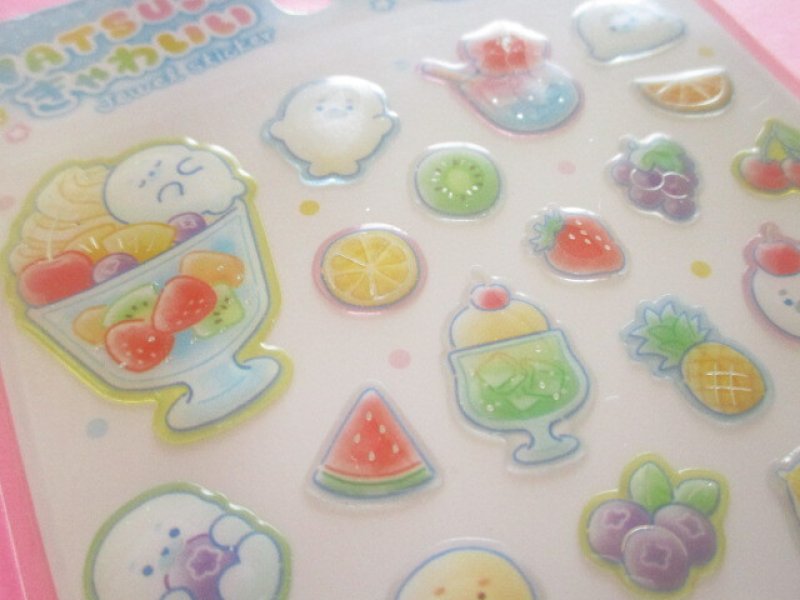 Photo3: Natsu きゃわいい Jewel Stickers Sheet Gaia *アザラシとフルーツ (468192)