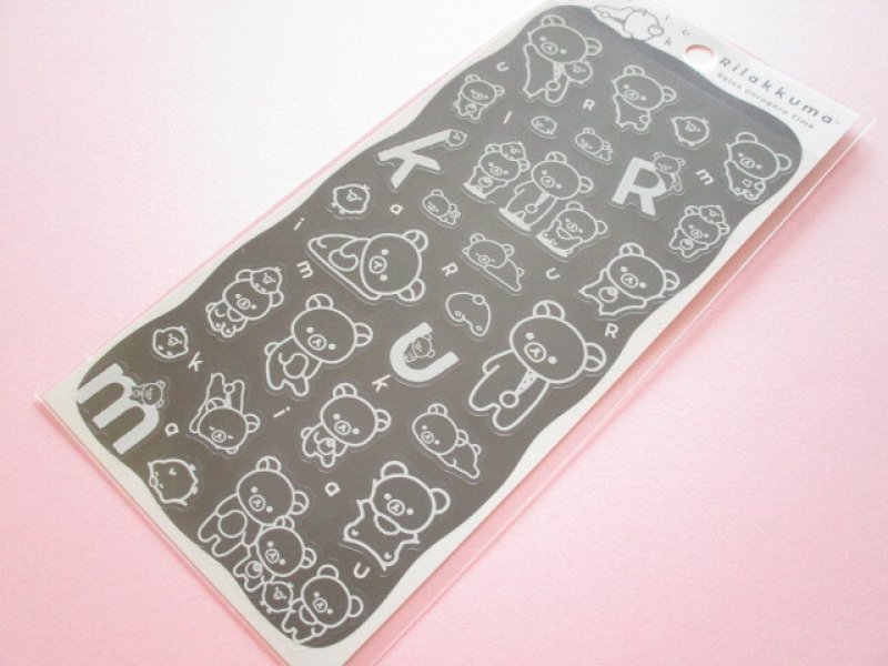 Photo1: Kawaii Cute Stickers Sheet Basic Rilakkuma San-x *Monochrome (SE72902) (1)