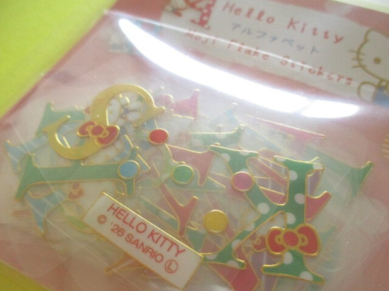 Photo1: Kawaii Cute The Alphabet Sticker Flakes Sack Clothes Pin *Hello Kitty (US-84137)