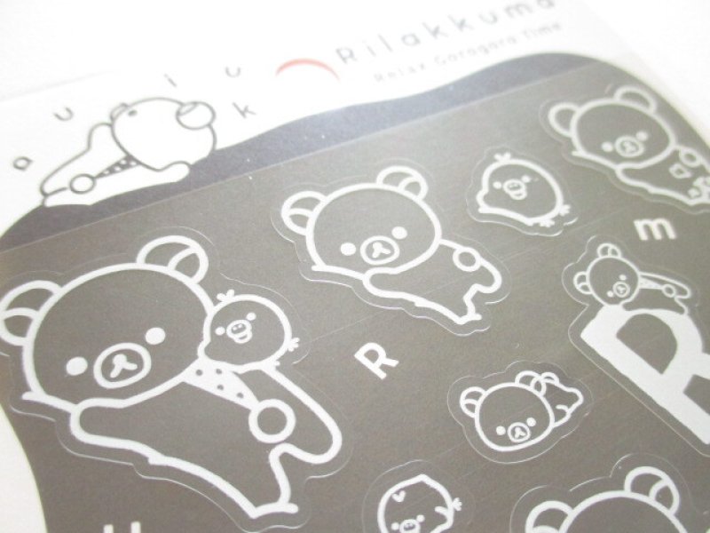 Photo3: Kawaii Cute Stickers Sheet Basic Rilakkuma San-x *Monochrome (SE72902)