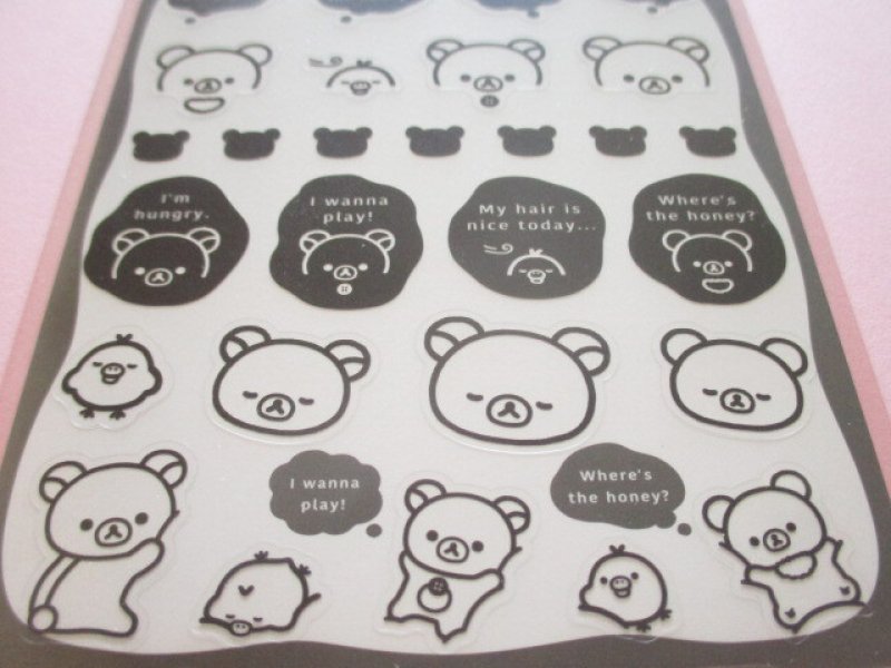 Photo2: Kawaii Cute Stickers Sheet Basic Rilakkuma San-x *Monochrome (SE72901)