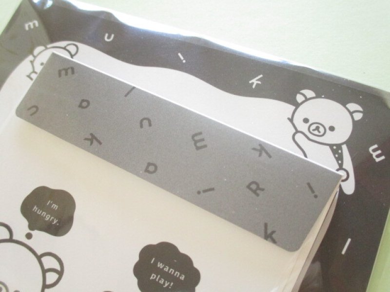 Photo1: Kawaii Cute Regular Letter Set Basic Rilakkuma San-x *Monochrome (LH85701)