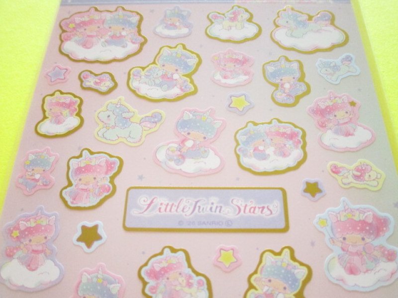 Photo1: Kawaii Cute Stickers Sheet Sanrio *Little Twin Stars (Aurora Unicorn 417536）
