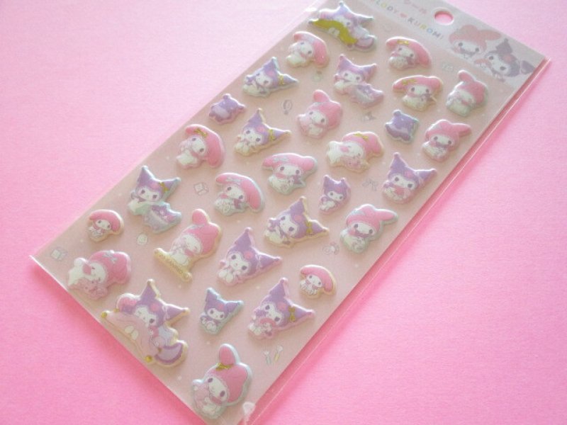 Photo1: Kawaii Cute Puffy Stickers Sheet Sanrio *My Melody & Kuromi (409685) (1)