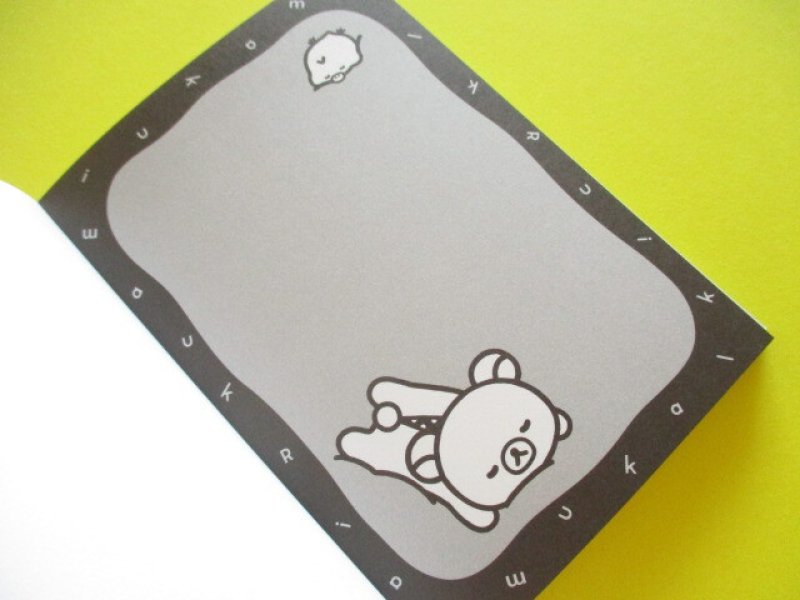 Photo1: Kawaii Cute Large Memo Pad Basic Rilakkuma San-x *Monochrome (MH31501)