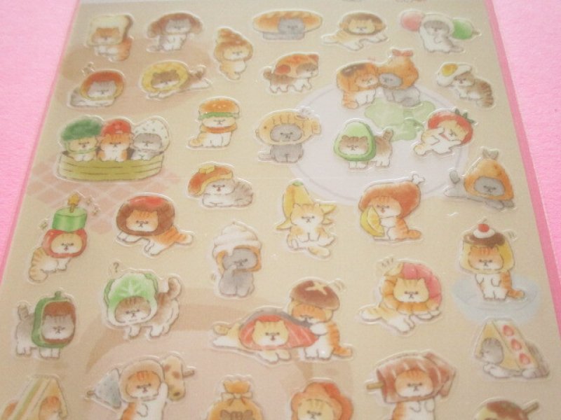 Photo1: Kawaii Cute Stickers Sheet Mind Wave *kaburi neko (82054)