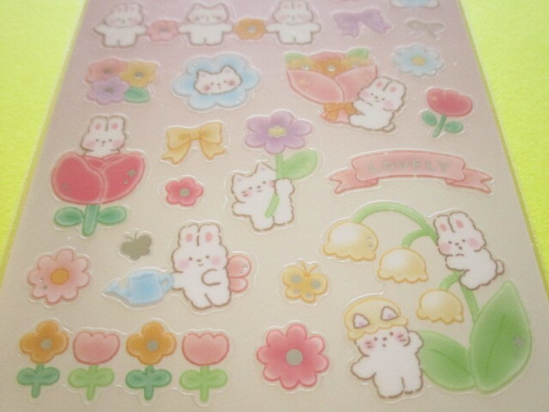 Photo2: Kawaii Cute Fluffy World Stickers Sheet Gaia *Flower (468248)