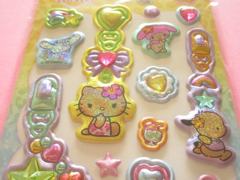 Photo1: Kawaii Cute Puku Kira Charm Stickers Sheet Sanrio *Sanrio /Leopard (137730)