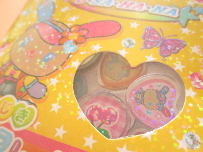 Photo1: Kawaii Cute Ohajiki Disc Sticker Flakes Sack Sanrio *U*SA*HA*NA/ Pop Gal (139031)