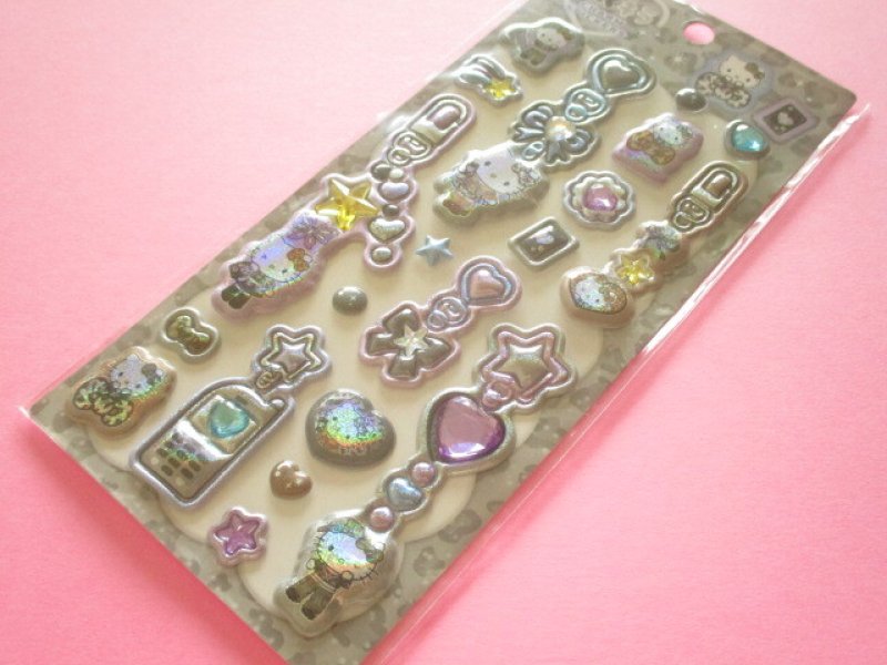 Photo1: Kawaii Cute Puku Kira Charm Stickers Sheet Sanrio *Hello Kitty /Grunge gal (137732) (1)