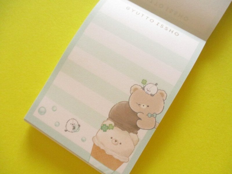 Photo1: Kawaii Cute Mini Memo Pad Gyutto Issho Crux *Ice cream (139826)