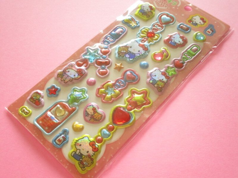 Photo1: Kawaii Cute Puku Kira Charm Stickers Sheet Sanrio *Hello Kitty (137731) (1)