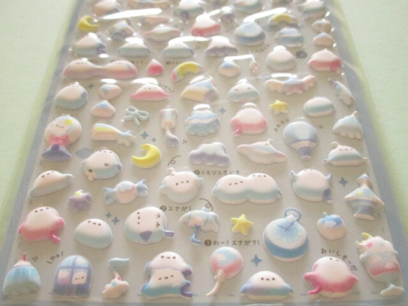 Photo2: Kawaii Cute ぷちふにLife Puffy Stickers Sheet Q-LiA *えながLife (01274）