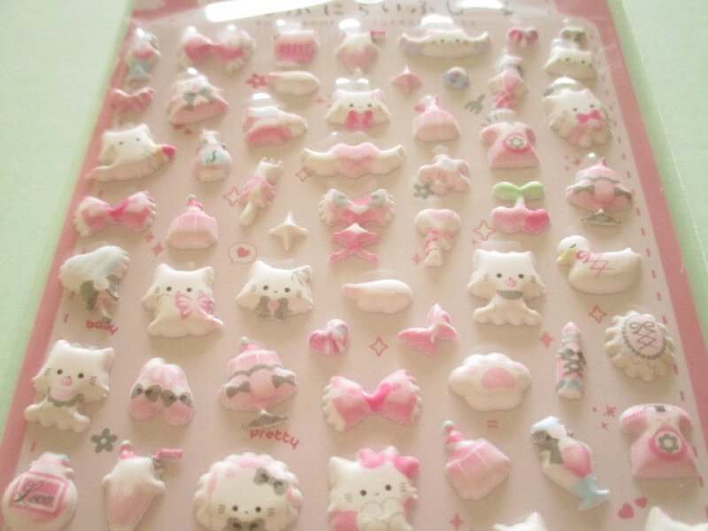 Photo1: Kawaii Cute ぷちふにLife Puffy Stickers Sheet Q-LiA *ガーリーLife (01271)