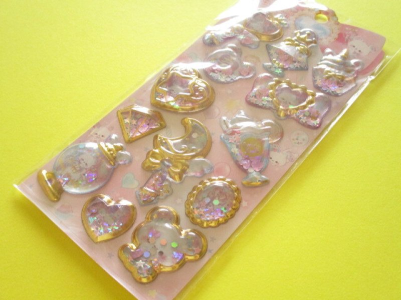 Photo1: Kawaii Cute Kira Shaka Jewelry Stickers Sheet Q-Lia *Fluffy Cotton Candy (01207) (1)