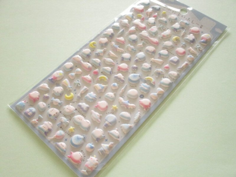 Photo1: Kawaii Cute ぷちふにLife Puffy Stickers Sheet Q-LiA *えながLife (01274） (1)
