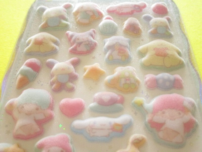 Photo1: Kawaii Cute Cotton Puffy Stickers Sheet Sanrio *Sanrio Characters 3 (137577)