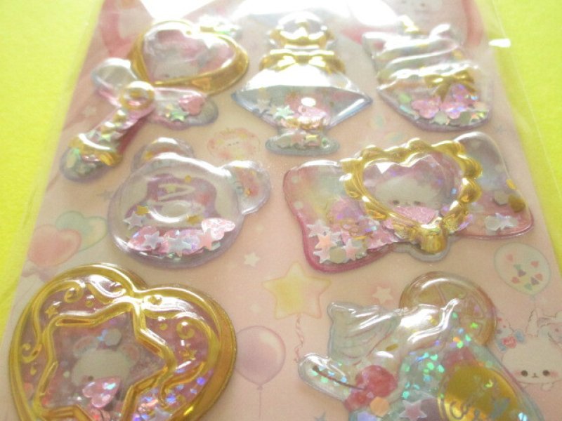 Photo1: Kawaii Cute Kira Shaka Jewelry Stickers Sheet Q-Lia *Fluffy Cotton Candy (01207)