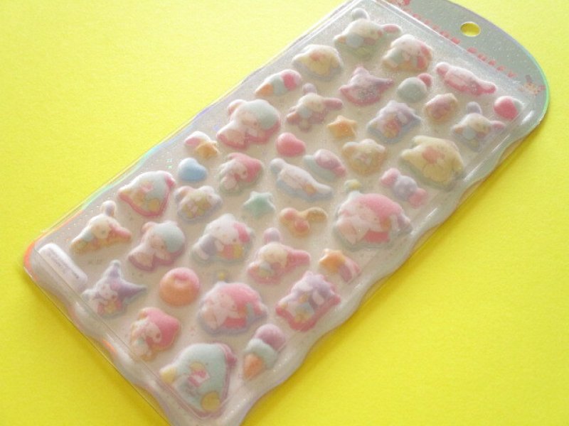 Photo1: Kawaii Cute Cotton Puffy Stickers Sheet Sanrio *Sanrio Characters 3 (137577) (1)