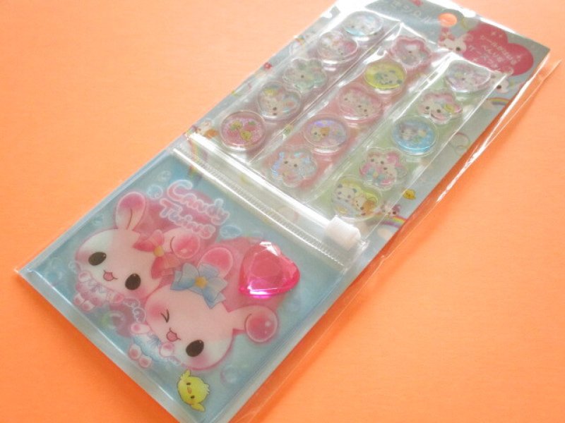 Photo1: Kawaii Cute Ohajiki Disc Stickers Sheet Q-LiA *Candy Twins (01100） (1)