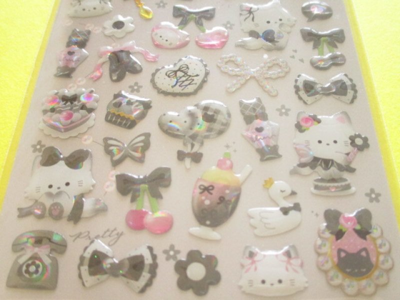 Photo2: Kawaii Cute Collectholic Stickers Sheet Q-LiA *Monochrome (01163)