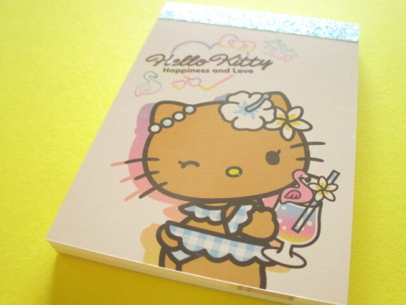 Photo1: Kawaii Cute Mini Memo Pad Hello Kitty Blue Sanrio *Tropical (139704） (1)