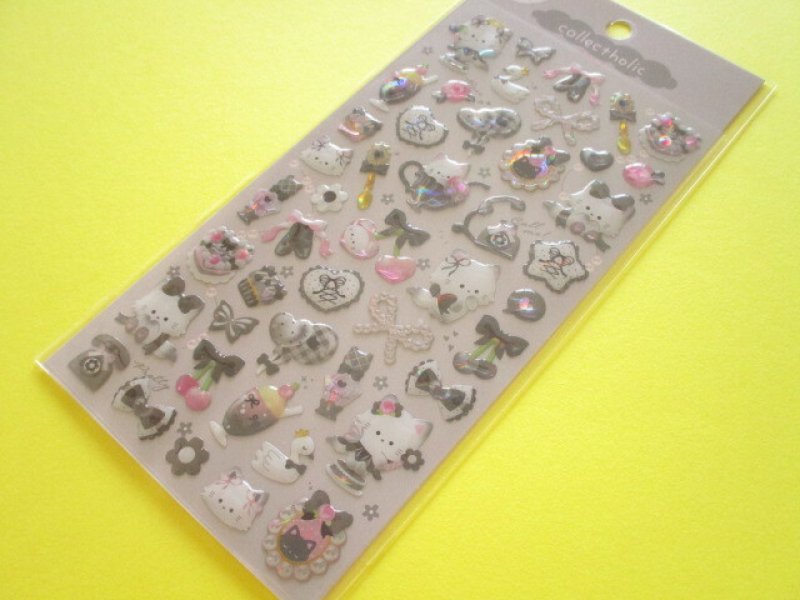 Photo1: Kawaii Cute Collectholic Stickers Sheet Q-LiA *Monochrome (01163） (1)