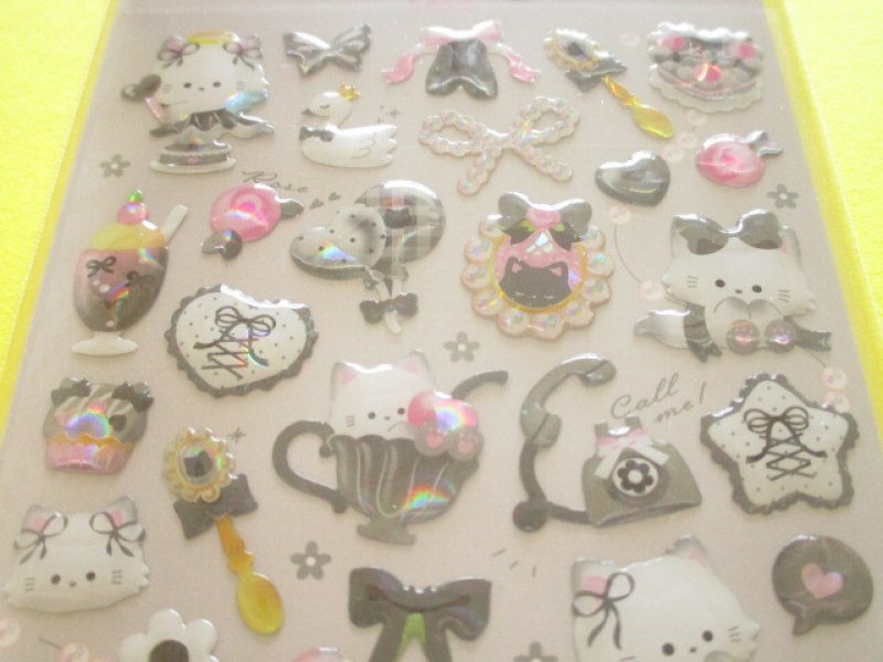 Photo1: Kawaii Cute Collectholic Stickers Sheet Q-LiA *Monochrome (01163)