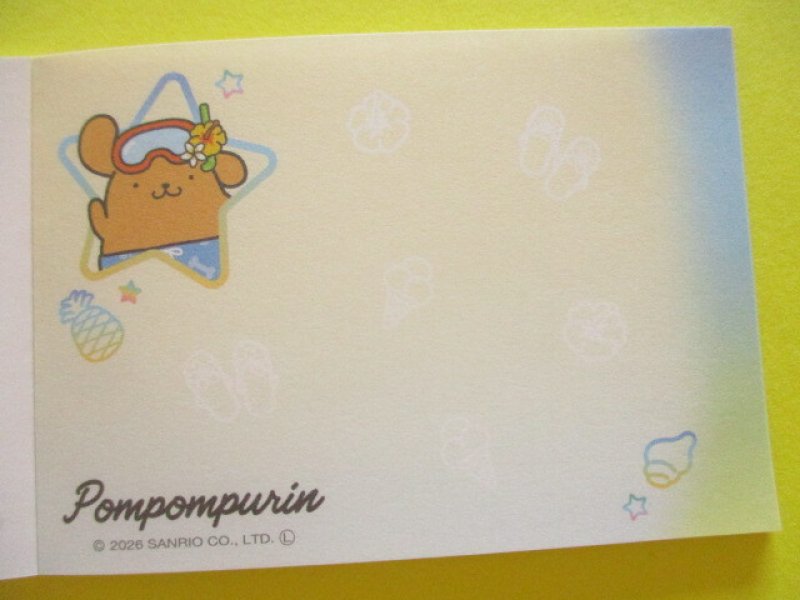 Photo2: Kawaii Cute Mini Memo Pad POMPOMPURIN Sanrio *Tropical (139709)